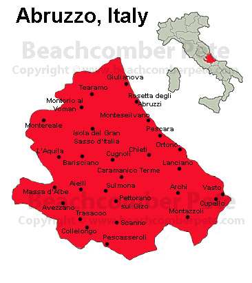 Map of Abruzzo, Italy