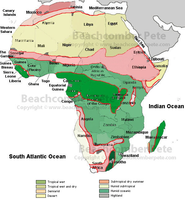 Africa's Climate Beachcomber Pete Travel Adventures
