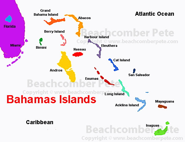 Map of Bahamas Islands