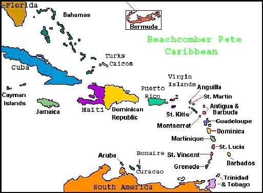 Caribbean Countries Map Labeled Caribbean, Map Of The Caribbean, Caribbean Map, Caribbean Countries,  Countries Of The Caribbean Beachcomber Pete Travel Adventures