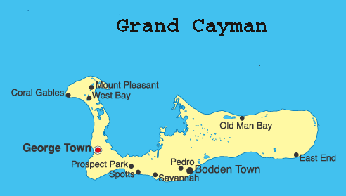 Grand Cayman Map - Beachcomber Pete