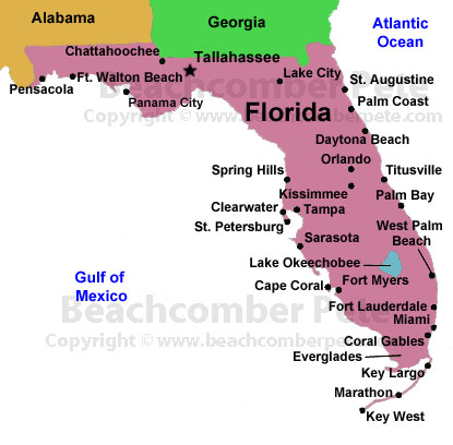 Florida Map Of Florida Travel Florida Beachcomber Pete Travel