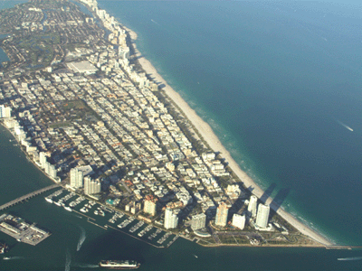 South Beach Miami Beach Florida from the air South Beach Miami Beach Florida from the air