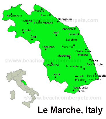 Le Marche Italy Map Le Marche, Italy Travel Information, Beachcomber Pete Travel Adventures