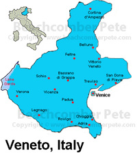 Map of Veneto, Italy md