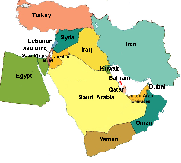 Beachcomber Pete Map of Middle East