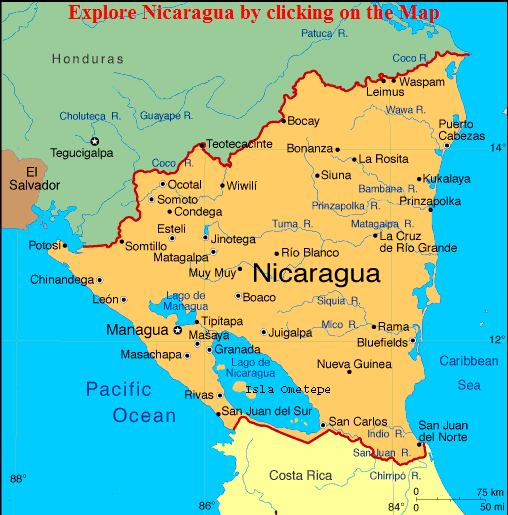 Beachcomber Pete Map of Nicaragua Beachcomber Pete Map of Nicaragua