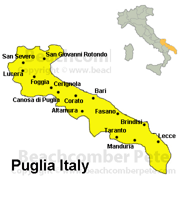 Map of Puglia Italy