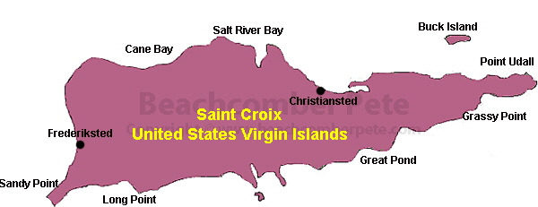 Map of Saint Croix, United States Virgin islands