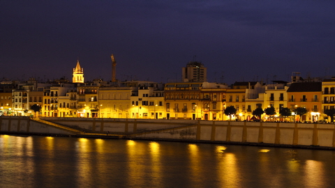 Sevile, Spain at night