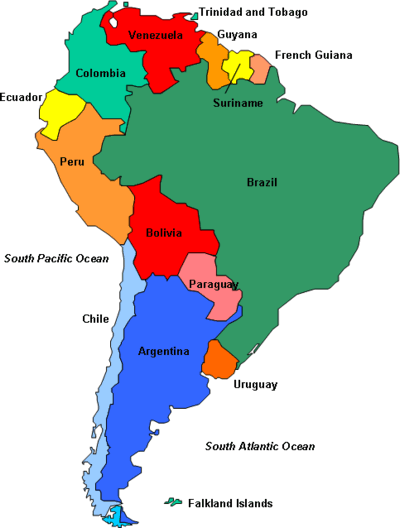 South America  Map