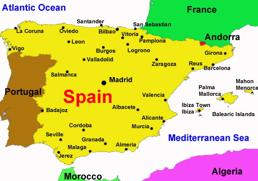 Map of Spain Map of Spain