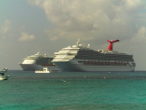 Royale Caribbean and Carnival Cruise ships Grand Cayman  Island