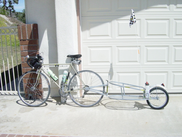 Assembled Bike and Trailer for Southern Tier Bike Ride 2007