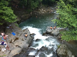 View from the bridge at Rio de La Fortuna, Costa Rica