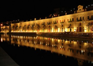 Lights reflecting Grand Harbour Malta