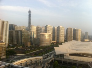 Skyline from InterContinental Hotel Yokohama Japan