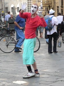 Street Mime, Piazza della Signoria, Florence Italy