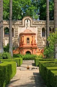 Garden in Alcazar, Seville Spain