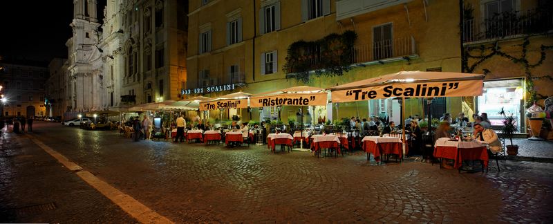 Tre Scalini, street dining Rome, Italy