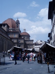 Street Shopping San Lorenzo Market Florence, Italy