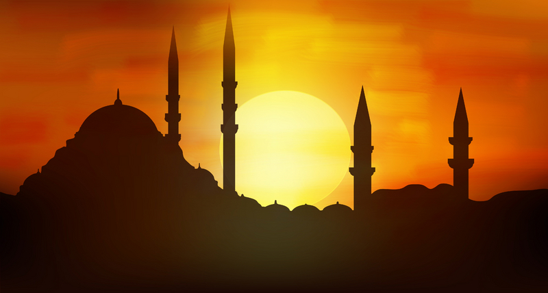 Sunset and Minarets over Istanbul, Turkey