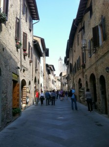 Narrow streets of San Gimignano, Italy