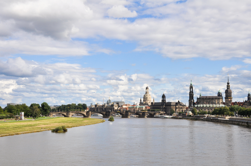 River Elbe and the city of Dresden, Germany