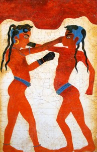 Ancient painting Akrotiri, Santorini, Greece