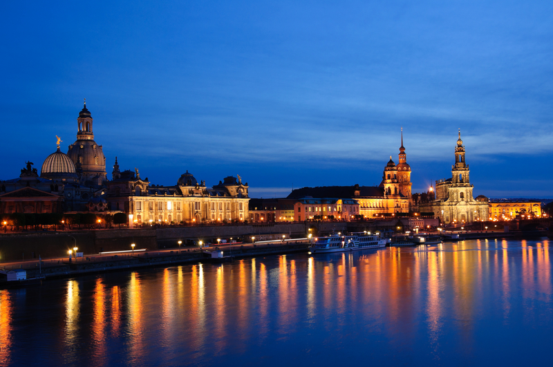 Night view of Dresden Germany