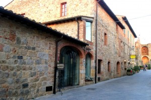 Monteriggioni hotel and shops, Tuscany, Italy