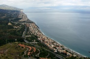 Savoca view of coastline, Sicly, Italy