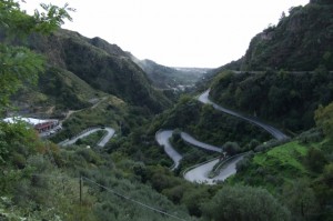 Savoca winding roads, Sicly, Italy