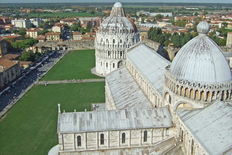 View from the top, Leaning Tower of Pisa, Italy