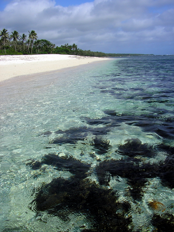 Sunny beach on the island of Tongatapu, Tonga, South Pacific