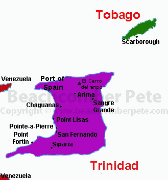 Map of Trinidad and Tobago Map of Trinidad and Tobago